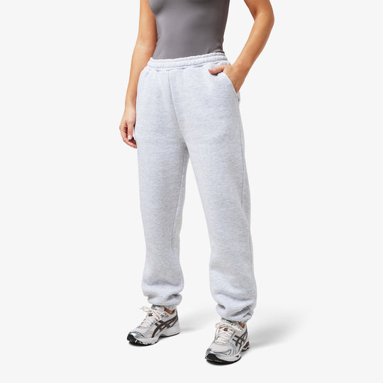 Women's Core Cuffed Jogger Grey Marl Closure London Front View