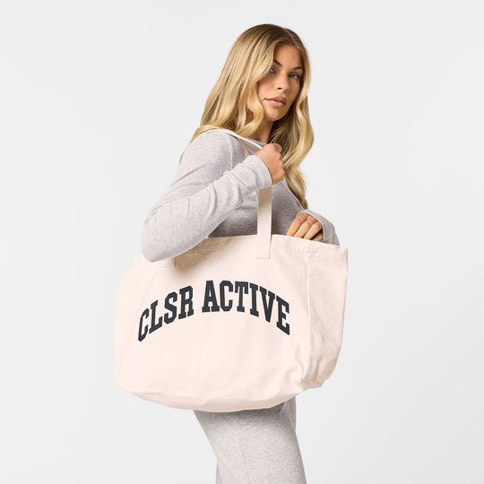 Women's Off White CLSR Active Heavyweight Tote Bag Closure London Front View