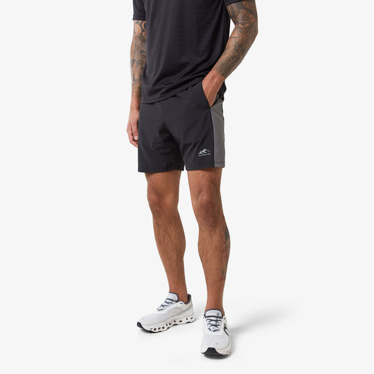Men's Black Grey Core Cut & Sew Short Closure London Front View