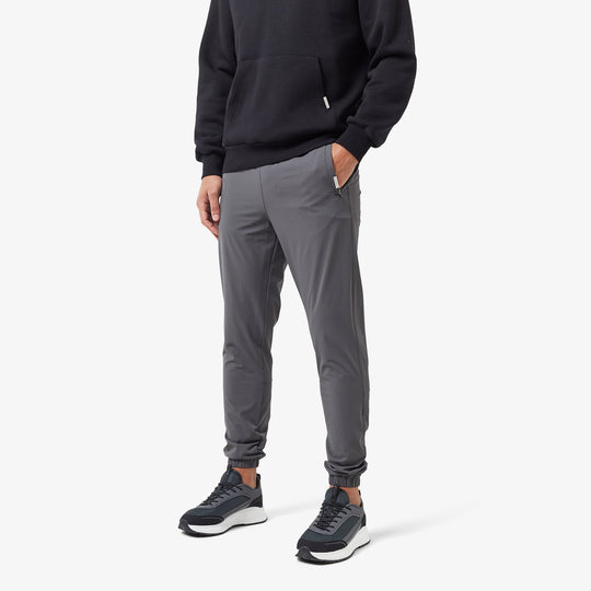 Men's Charcoal Everyday Tech Pant Closure London Front View