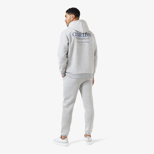 Men's Grey Marl CLSR LDN Luxe Tracksuit Closure London Front View