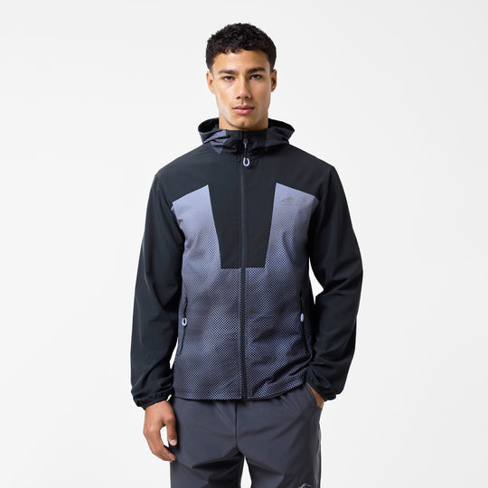 Men's Graphite Lilac Bitmap Windbreaker Closure London Front View