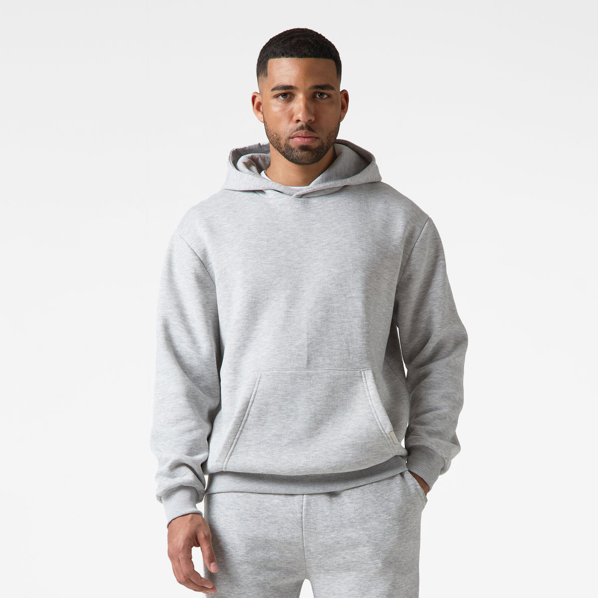 Dark Grey Marl Hoodie Alden Mens Hoody Dark Grey Marl