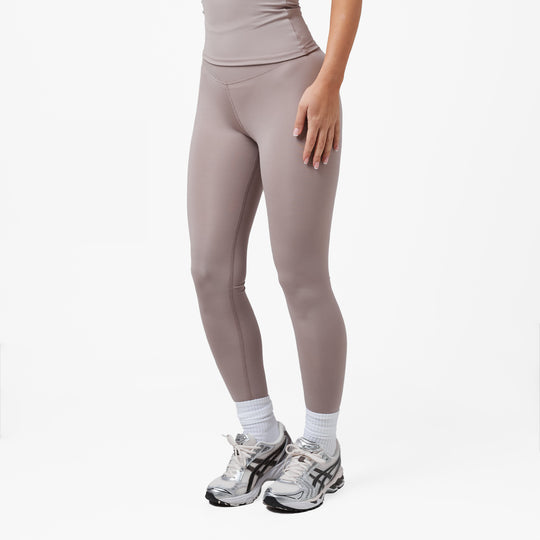 Women's Taupe Second Skin Legging Closure London Front View