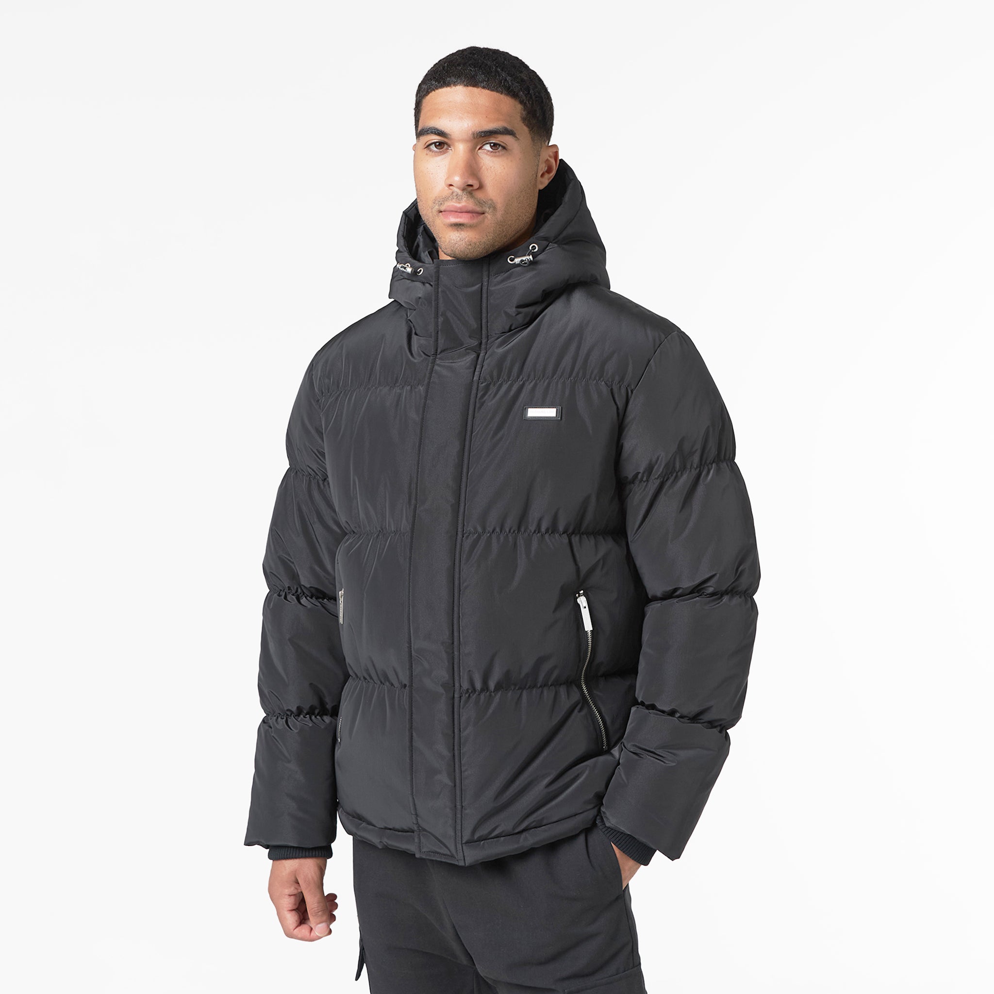 Jacket Buffer Smart Crinkle Nylon Puffer Jacket | Black – Closure London