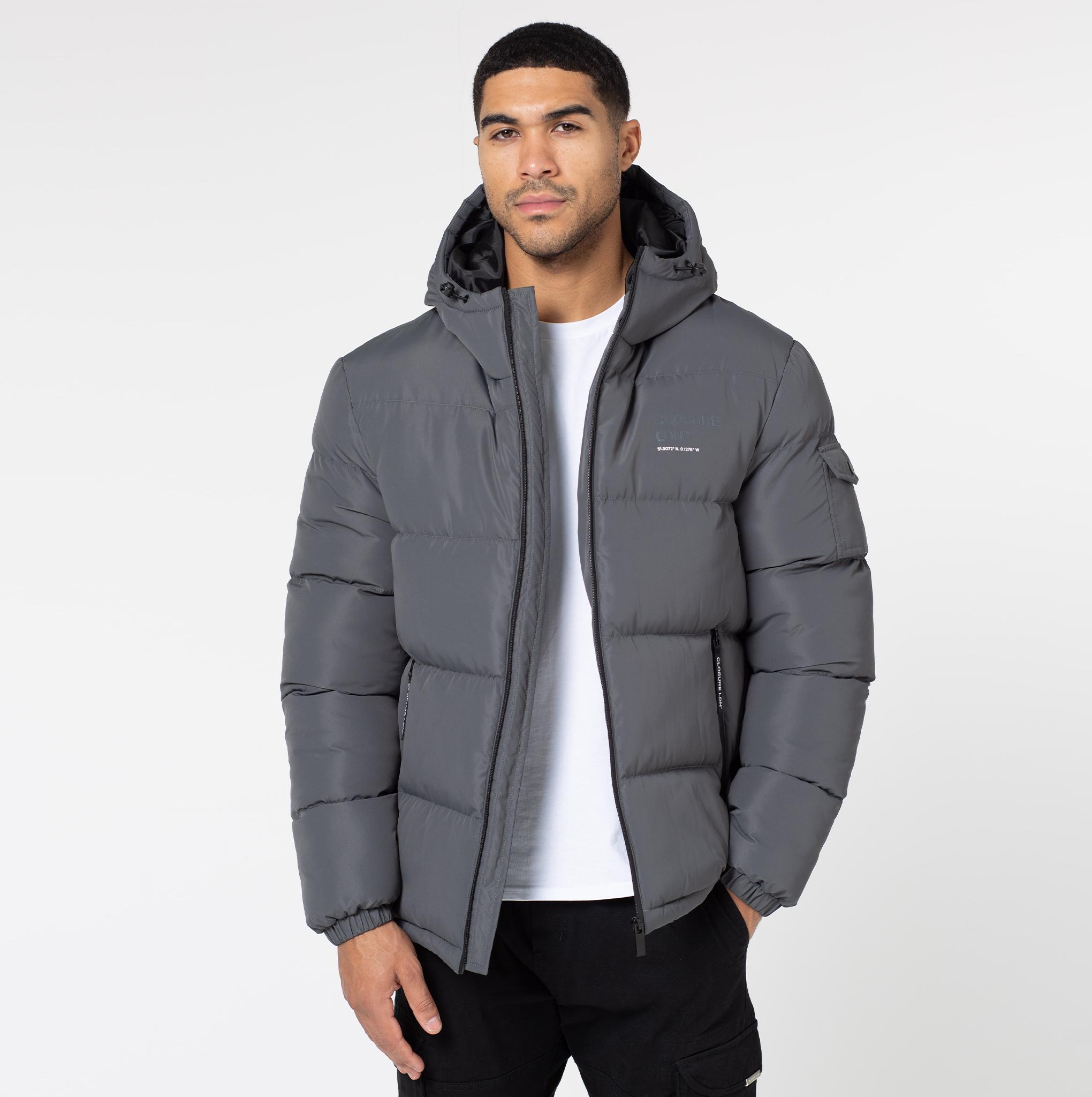 Branded puffer coat hot sale