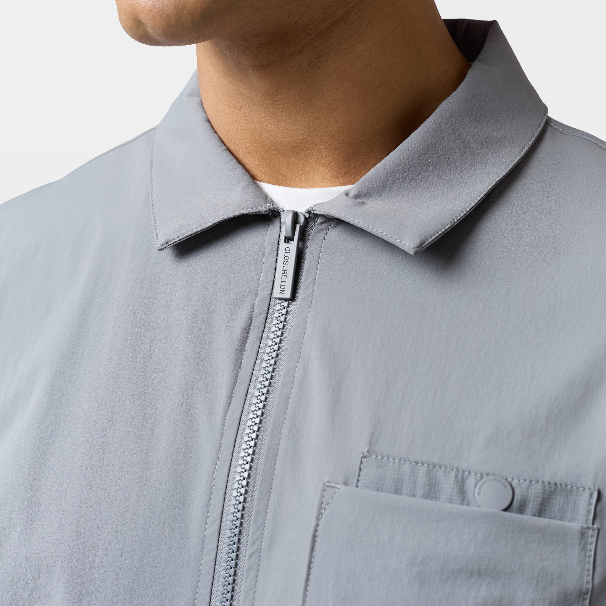 Pocket Tech Double Pocket Tech Overshirt | Mid Grey – Closure London
