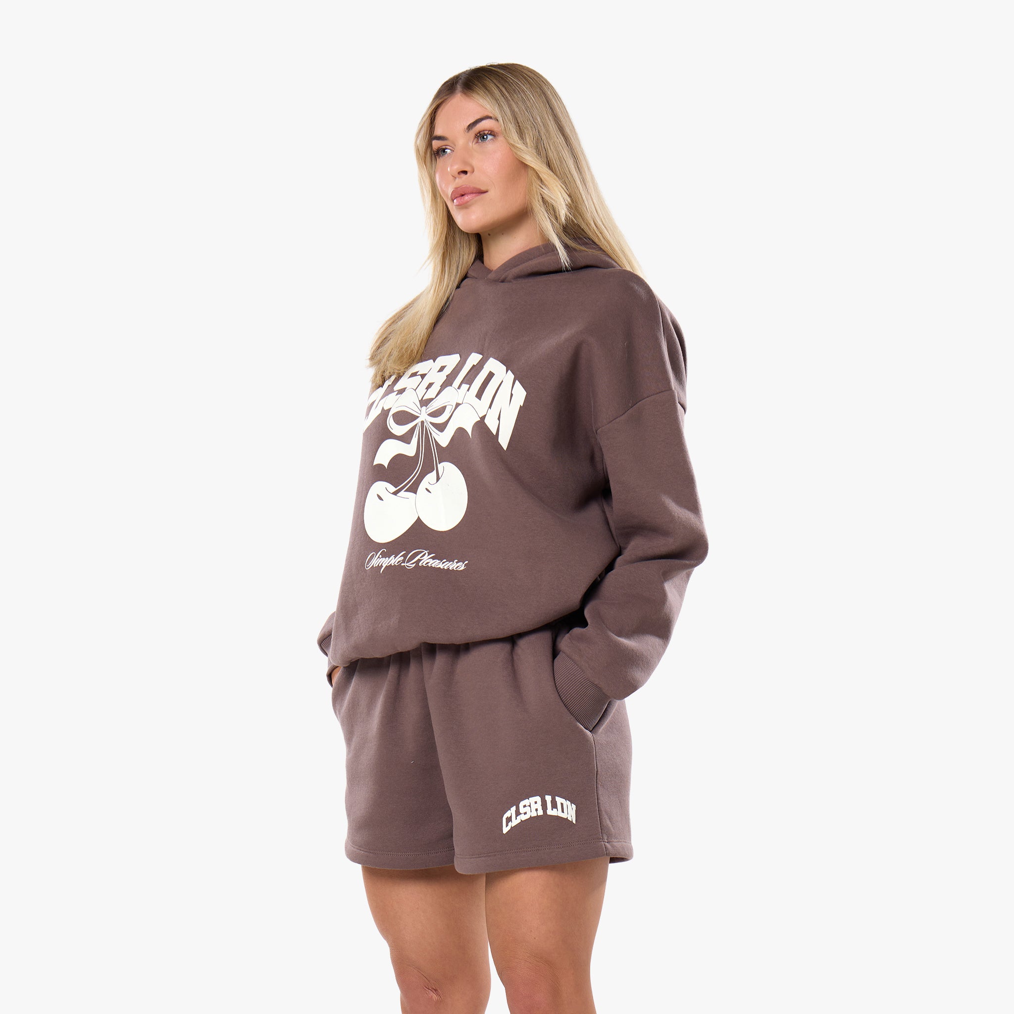 Varsity Cherry Hoodie Twinset | Mocha – Closure London