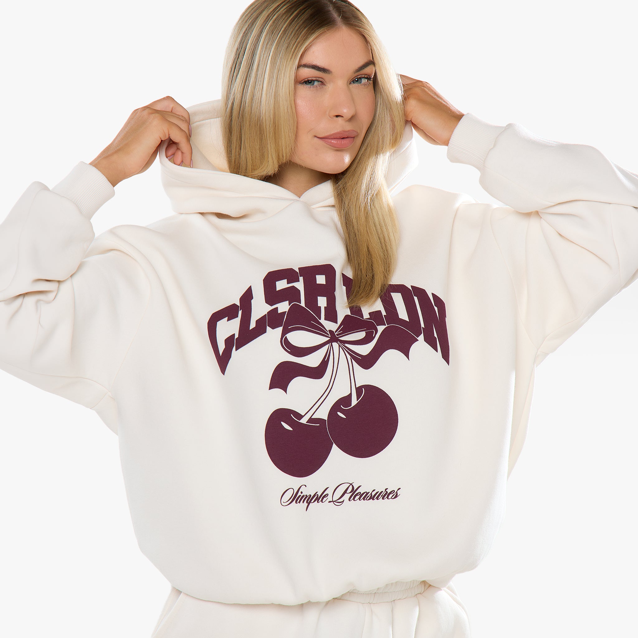 Varsity Cherry Hoodie Twinset | Marshmallow – Closure London
