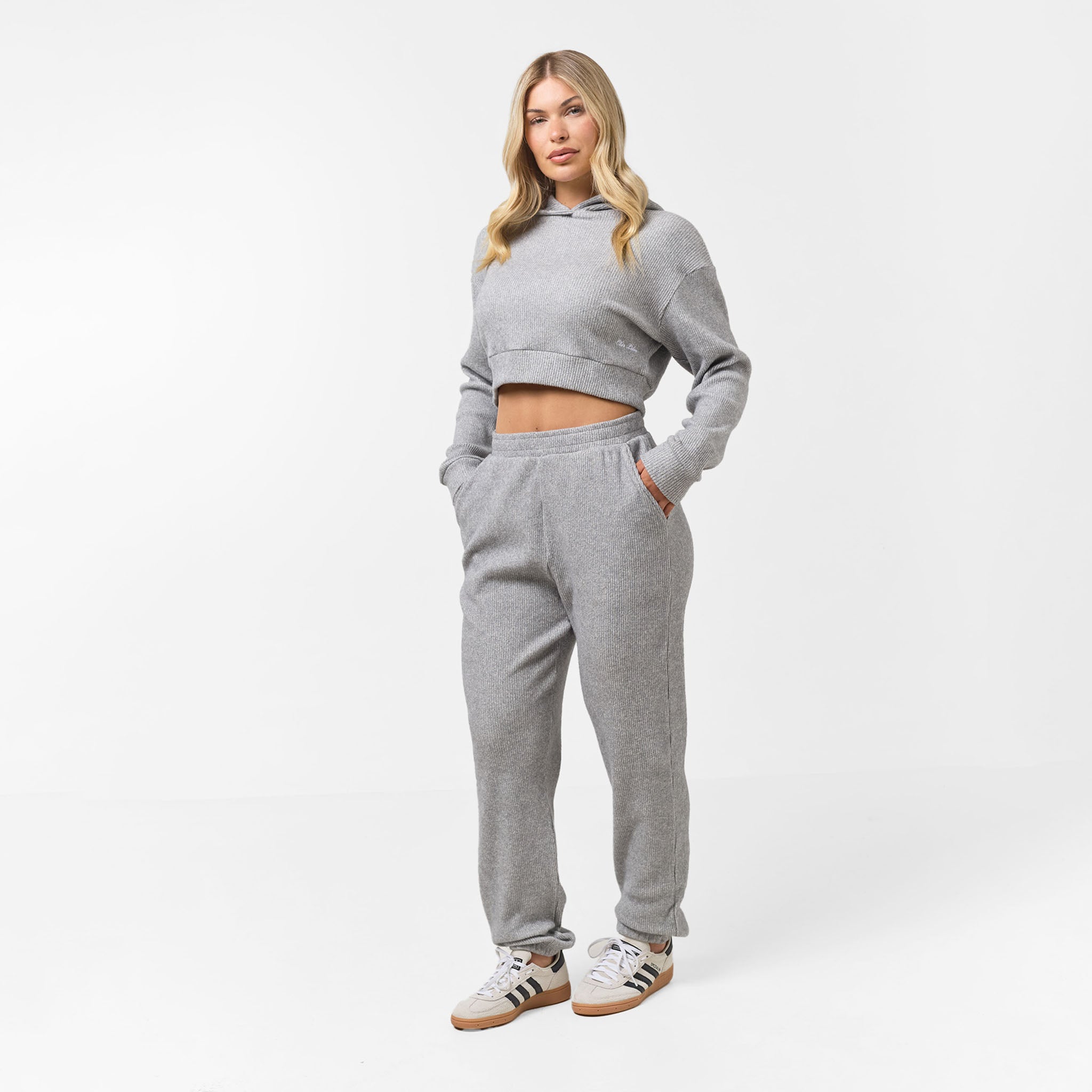 Ribbed Knitted Tracksuit Marl
