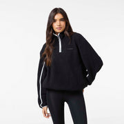 Closure London, 1/4 Zip Borg Fleece | Black/White