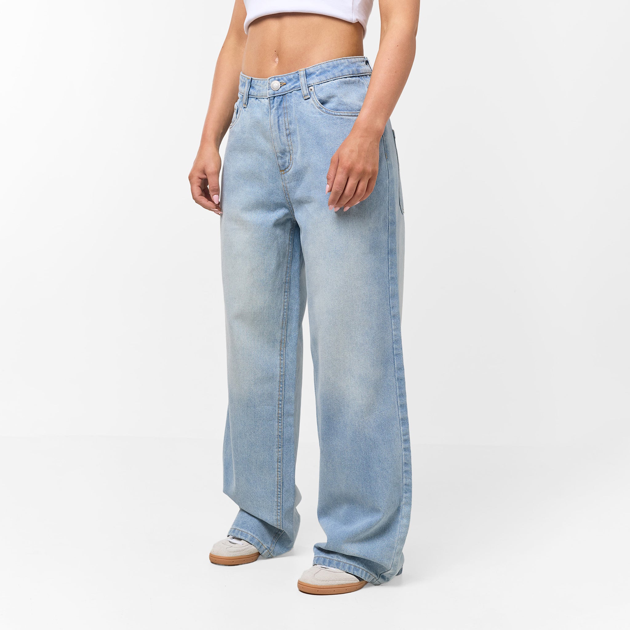 Relaxed Fit Denim Jeans Light Blue Wash