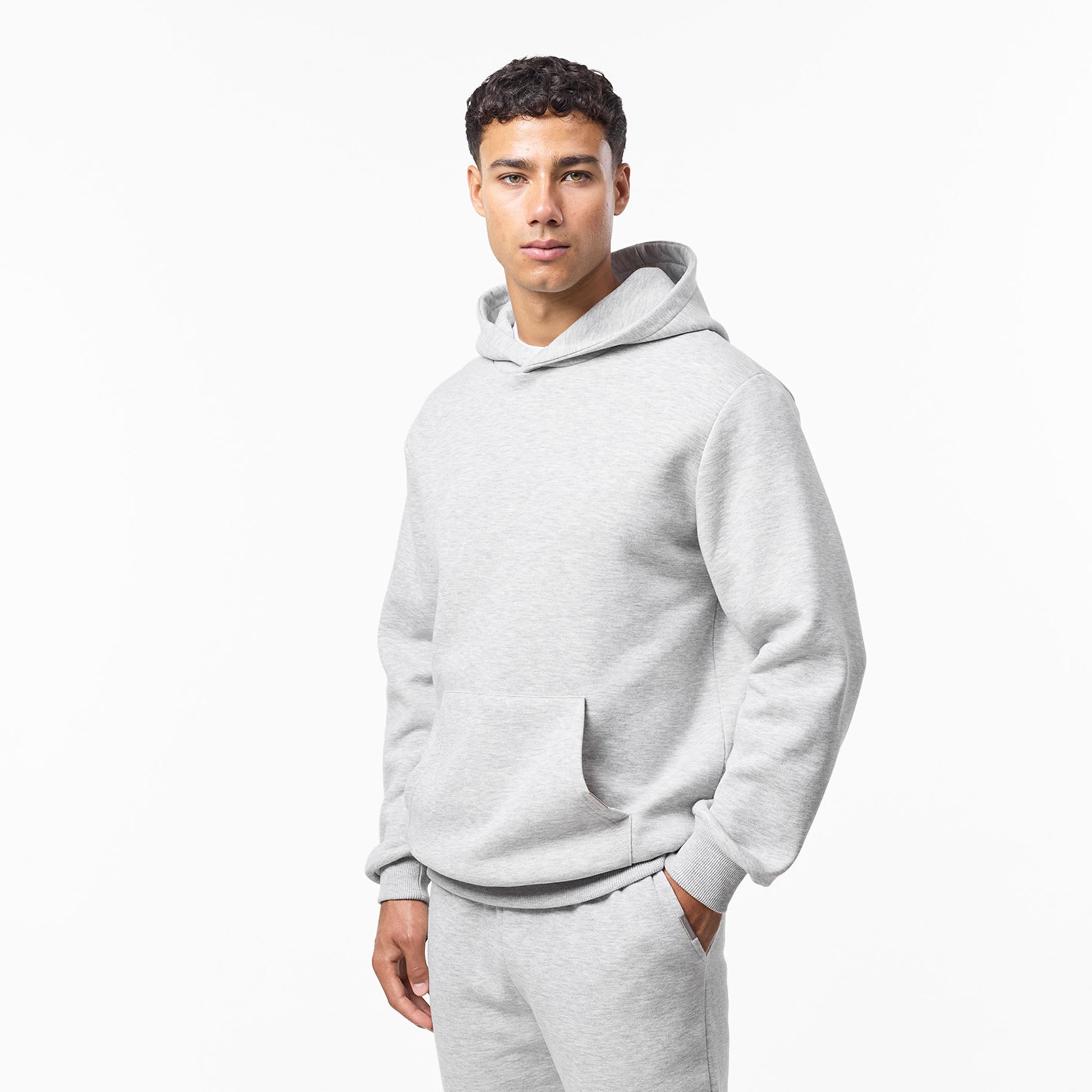 Relaxed Fit Hoodie Grey Marl - Main Image