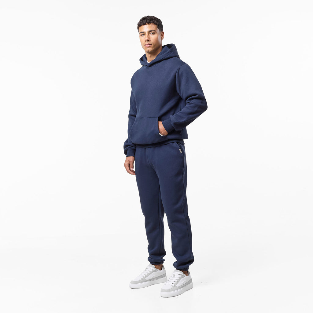 Men's  Navy Relaxed Fit Tracksuit  Closure London  Front View