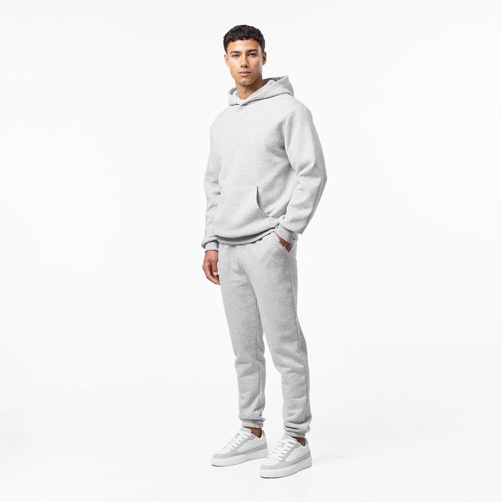Men's  Grey Marl Relaxed Fit Tracksuit  Closure London  Front View