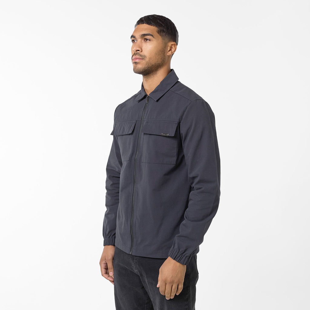 Men's  Navy  Smart Utility Overshirt  Closure London  Front View