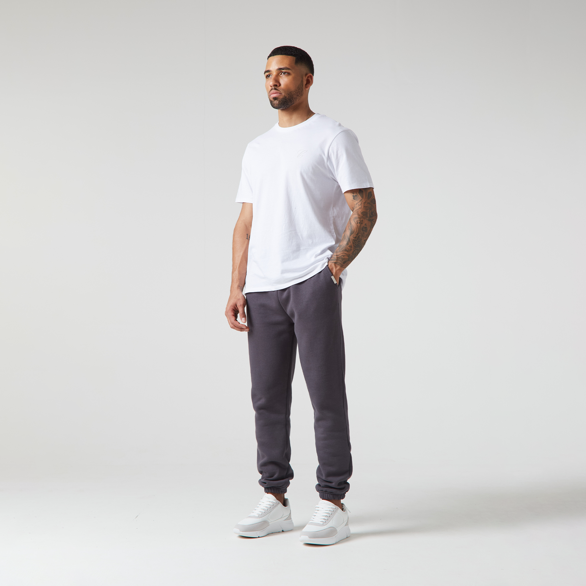 Relaxed Fit Cuffed Jogger Dark Grey Closure London