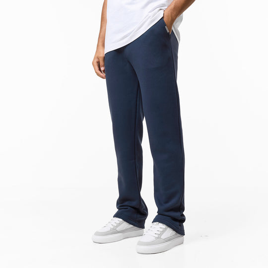 Men's  Navy Relaxed Fit Open Hem Jogger  Closure London  Front View