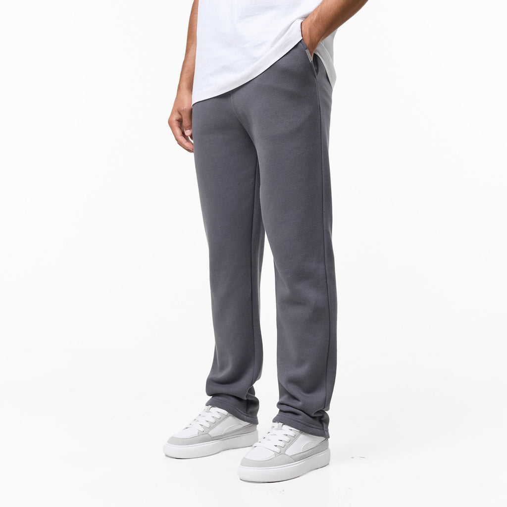 Men's  Dark Grey Relaxed Fit Open Hem Jogger  Closure London  Front View