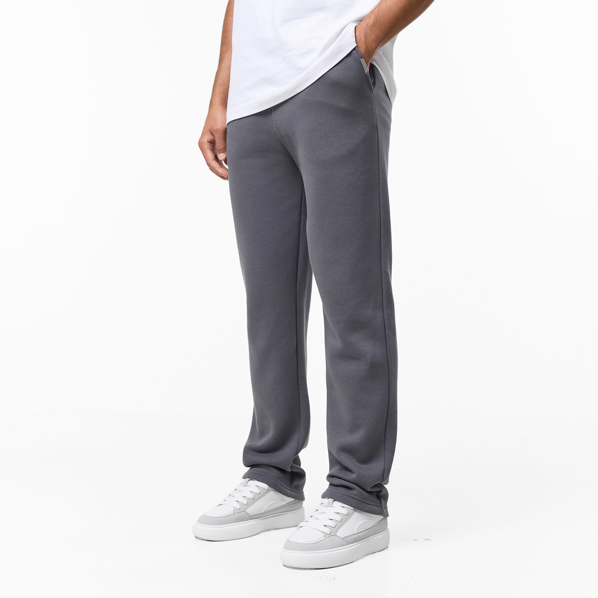 Relaxed Fit Open Hem Jogger Dark Grey