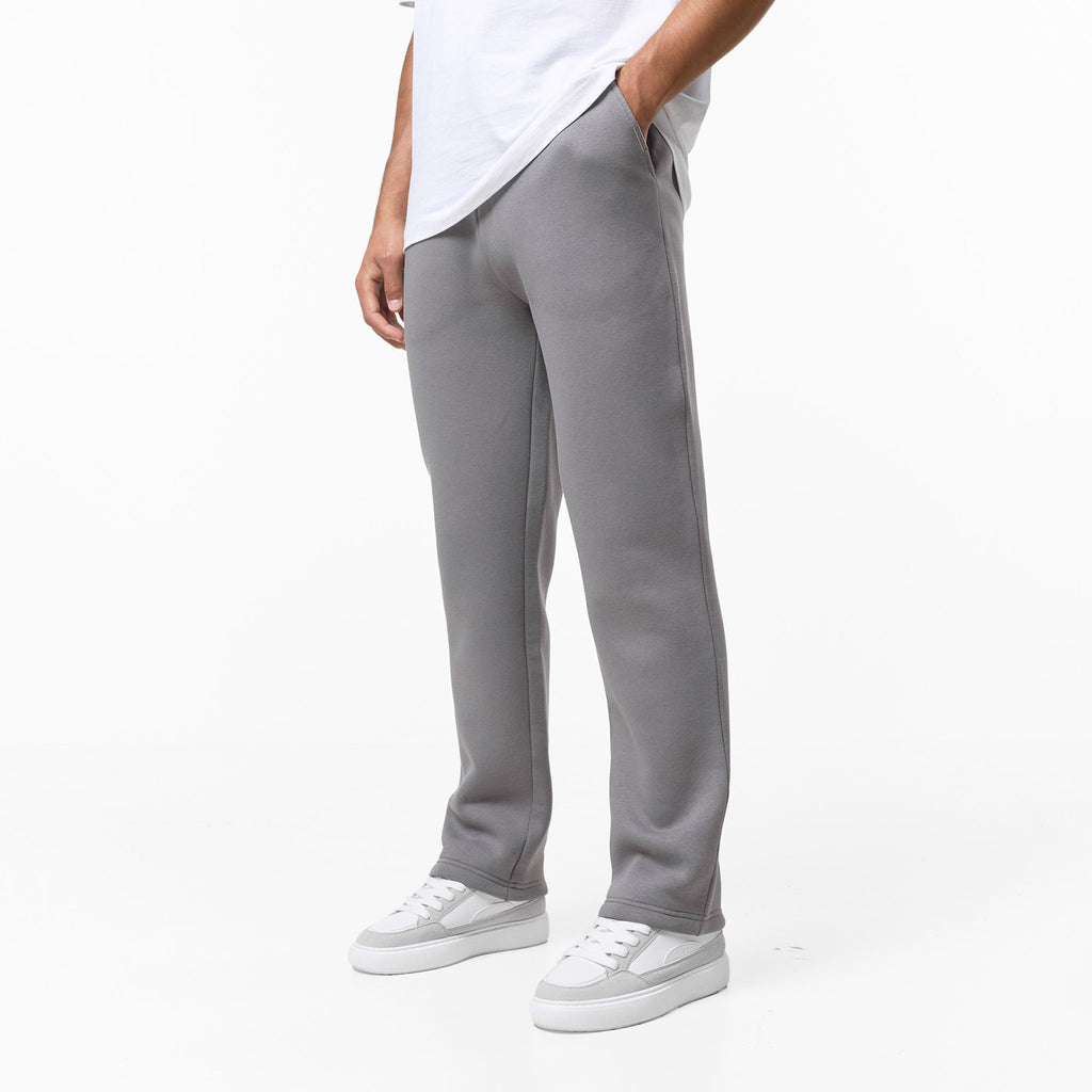 Men's Mid Grey Relaxed Fit Open Hem Jogger  Closure London  Front View