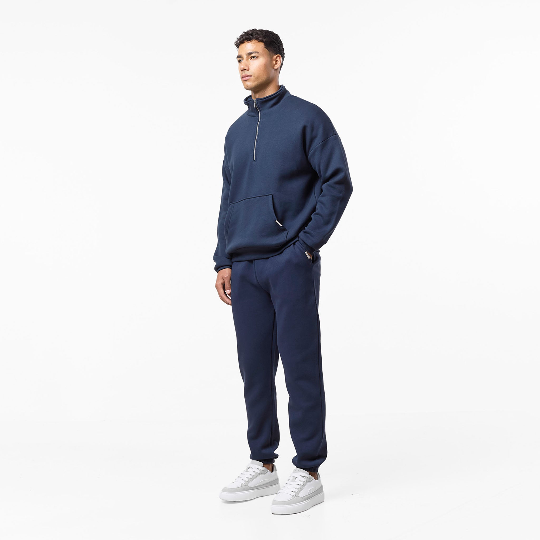Relaxed Fit 1/4 Zip Tracksuit Navy