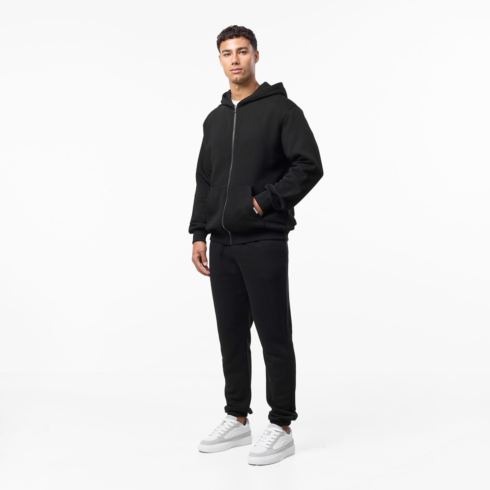 Relaxed Fit Full Zip Tracksuit Black – Closure London