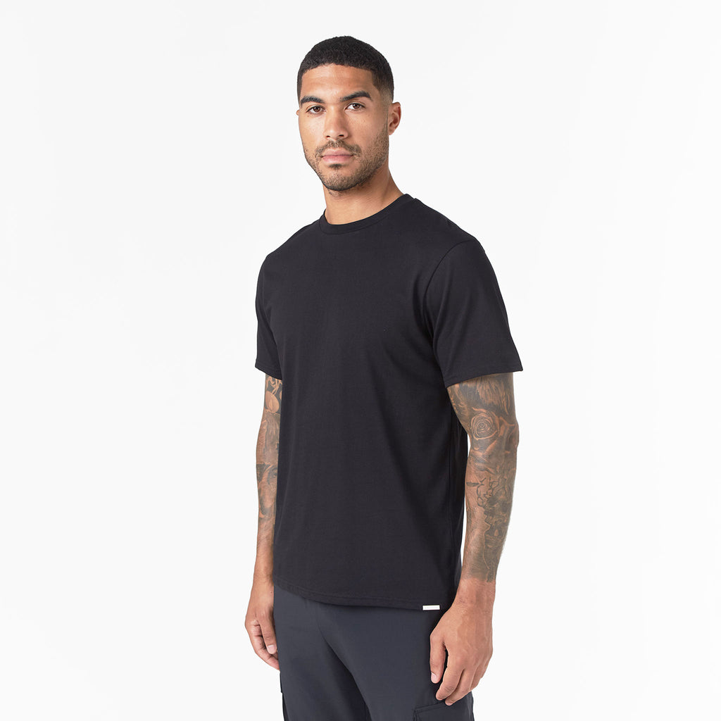 Men's  Black Core Relaxed Fit T-Shirt  Closure London  Front View