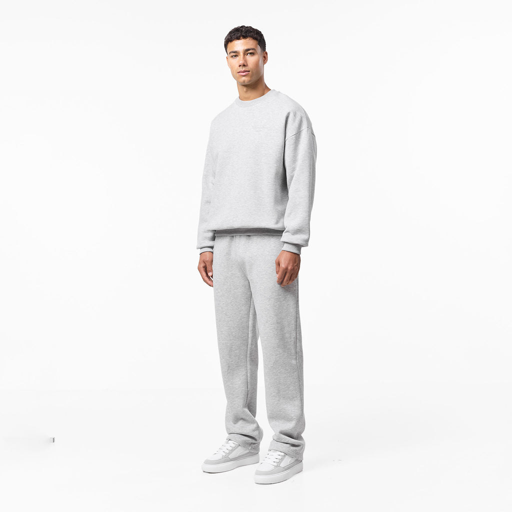 Men's  Grey Marl Tonal Signature Open Hem Tracksuit  Closure London  Front View