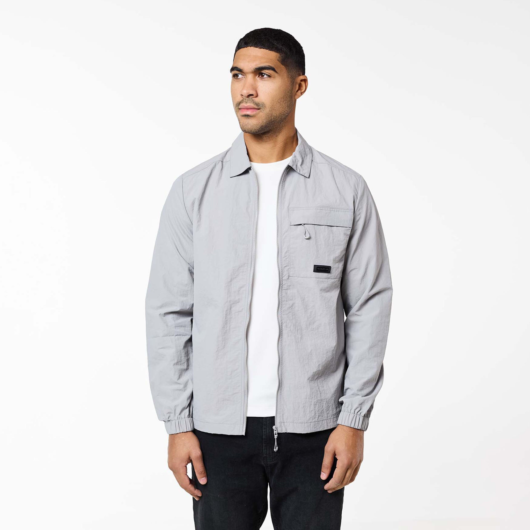 Crinkle Nylon Tech Overshirt Frost