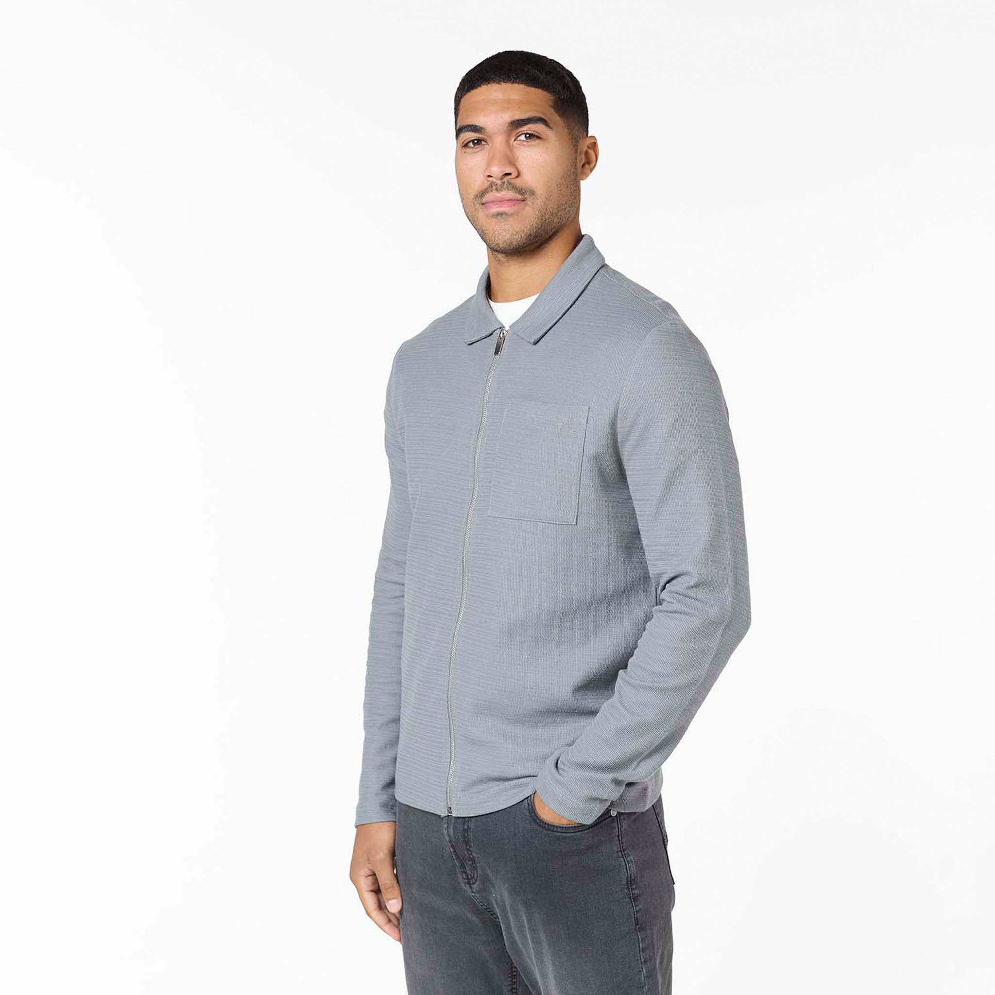 トップス meer. RIPPLE OVERSHIRT gray トップス meer. RIPPLE OVERSHIRT gray Men's Cruiser Micro-Stripe