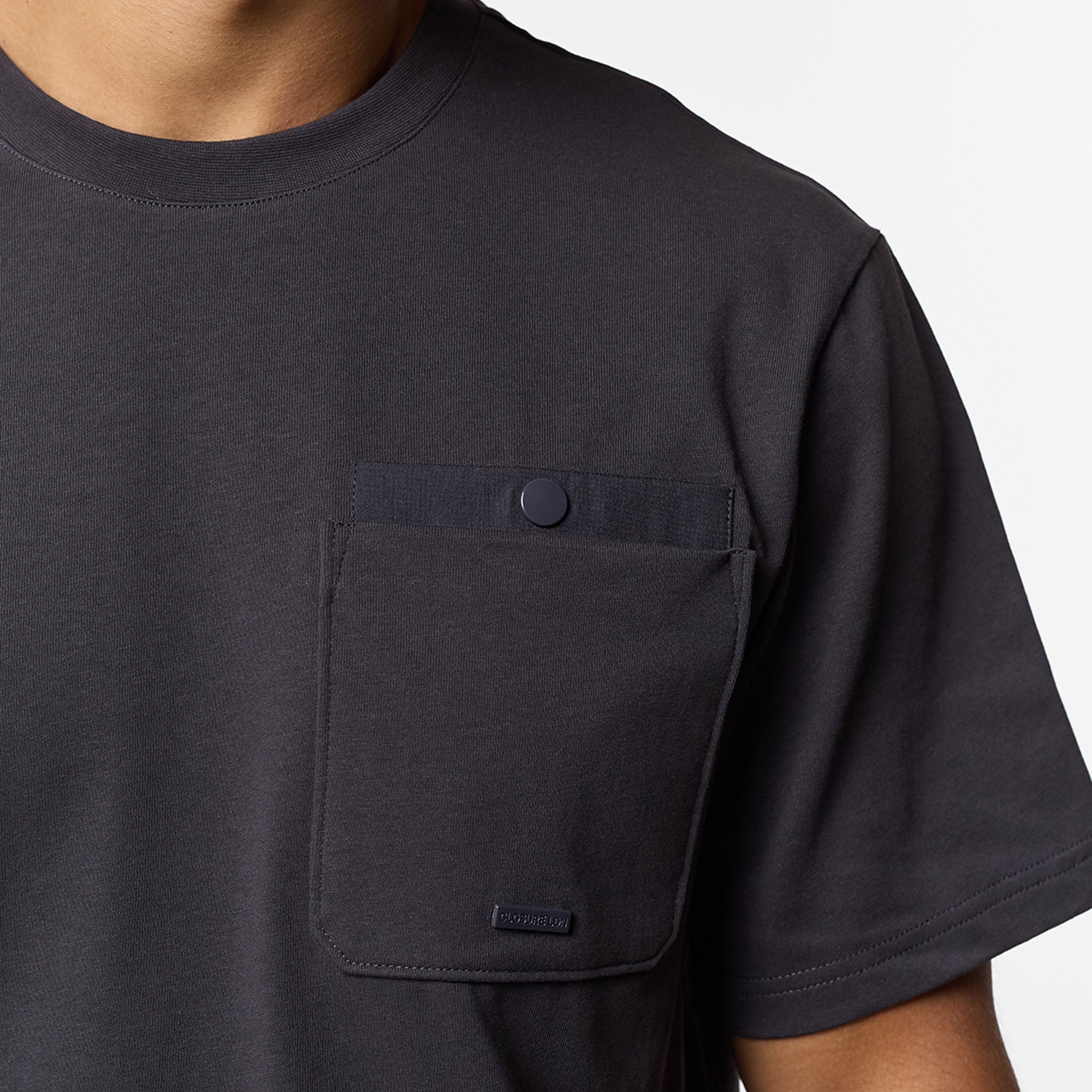Pocket Tech Double Pocket Tech T-Shirt | Charcoal – Closure London