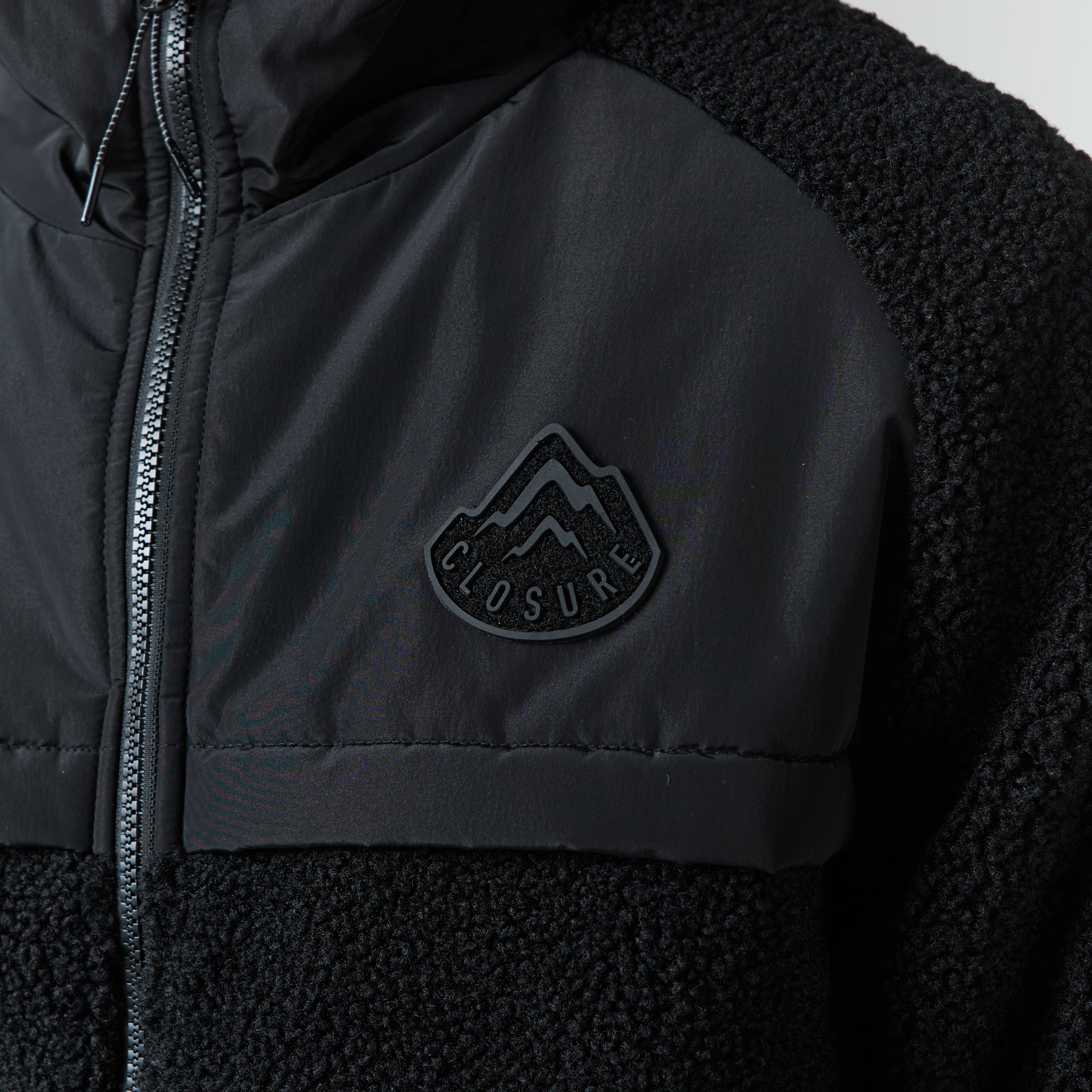 Crinkle Borg Panel Jacket | Black – Closure London