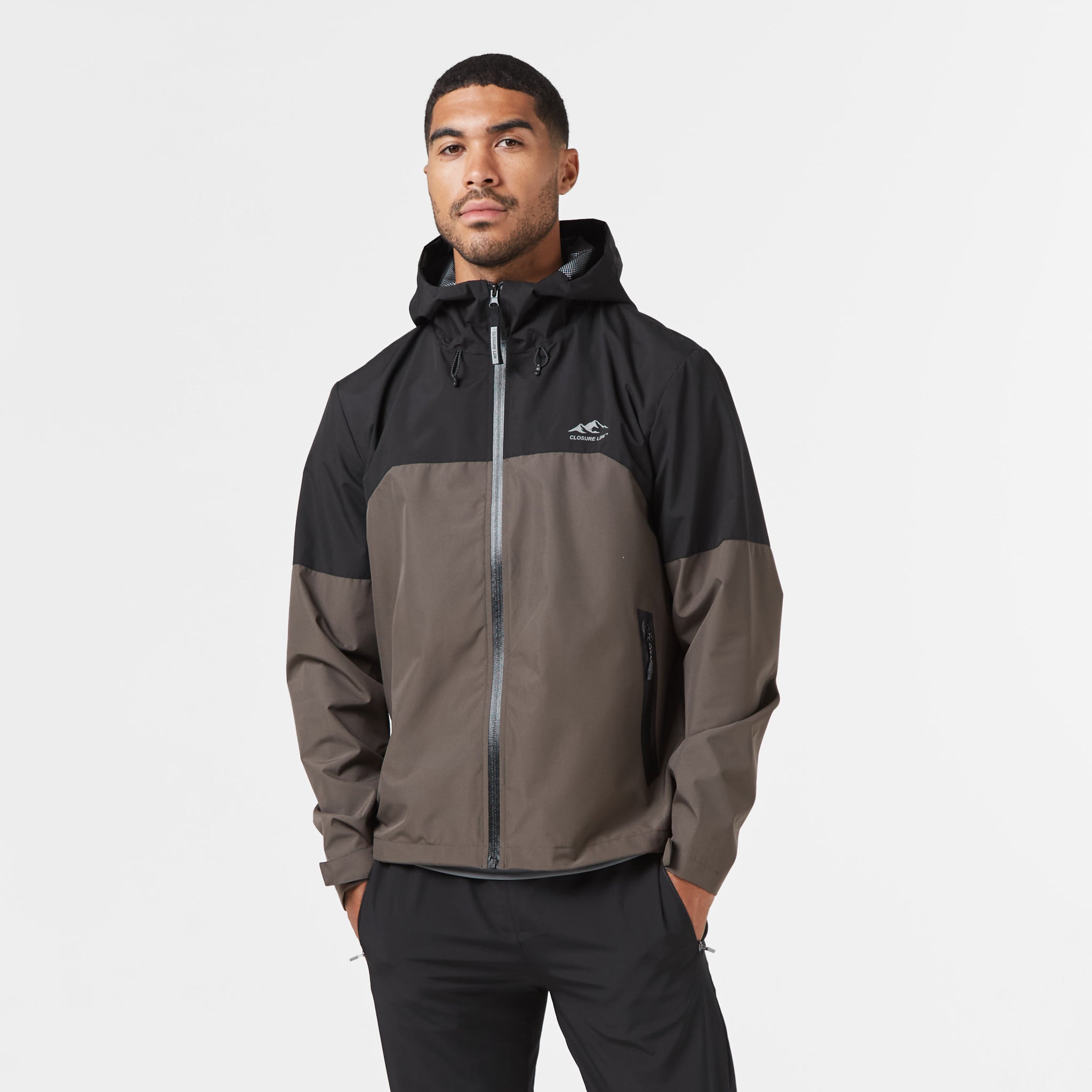 Layered Shell Sport Jacket Black Khaki