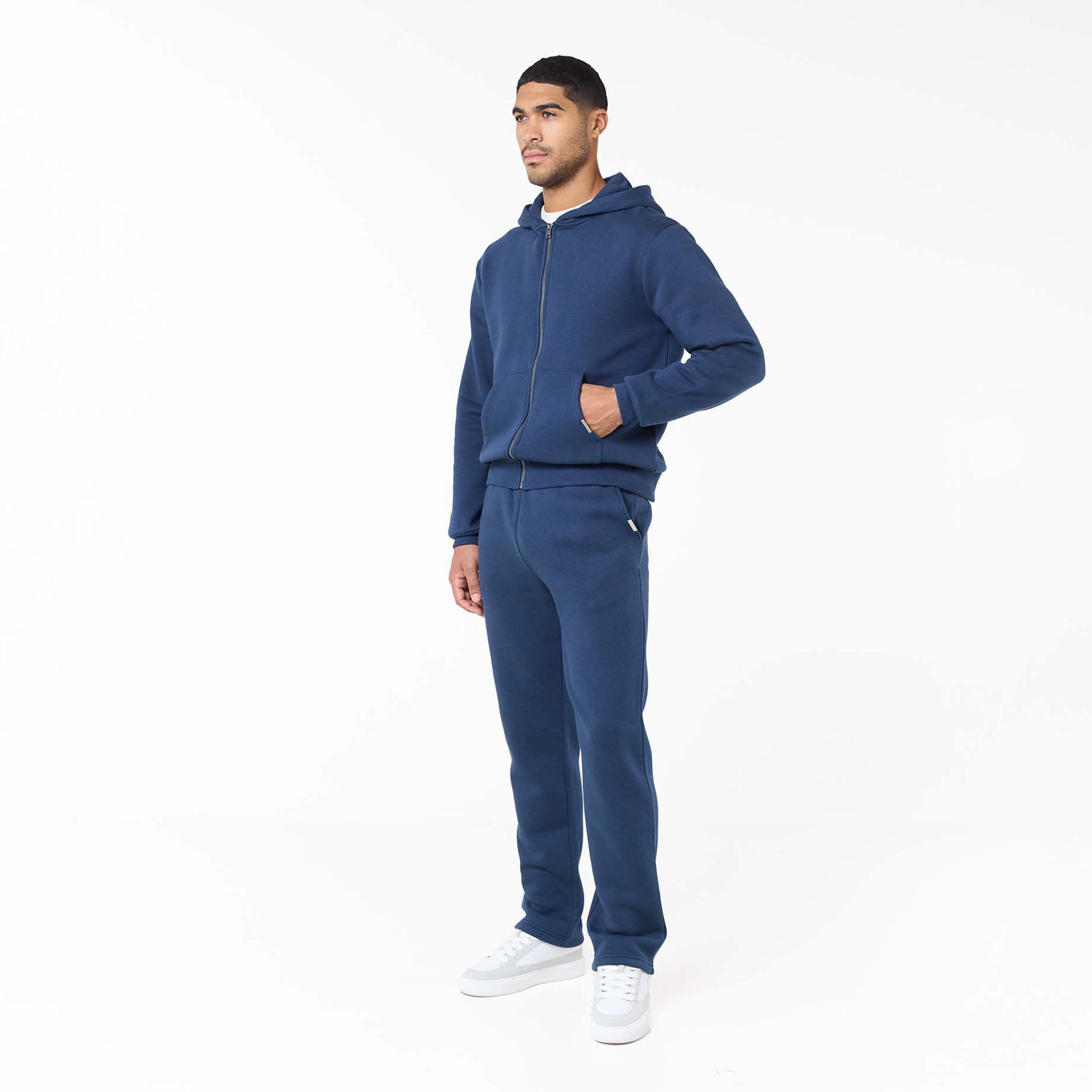 Relaxed Fit FZ Open Hem Tracksuit | Midnight – Closure London