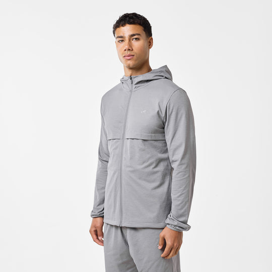 Men's  Grey Endurance Full Zip Hoodie  Closure London  Front View