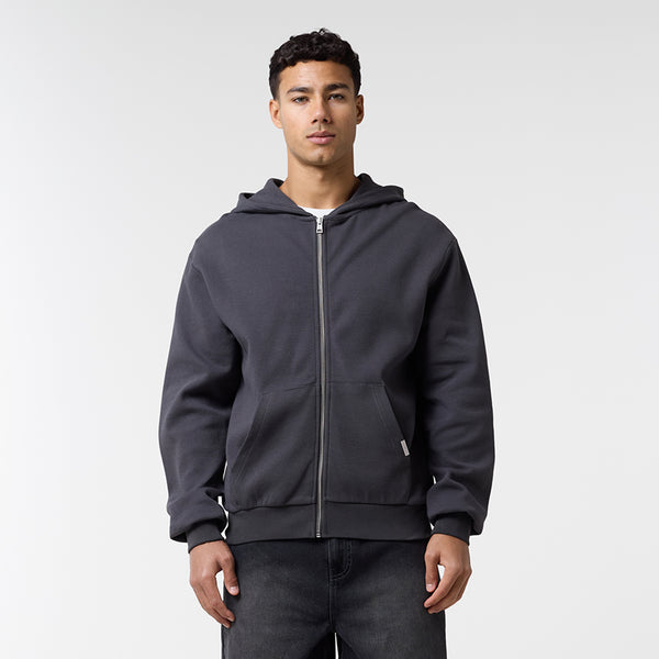 Waffle Full Zip Hoodie | Charcoal – Closure London