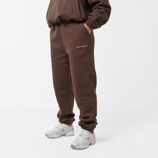 Women's Core Logo Cuffed Jogger  Coffee Closure London Front View