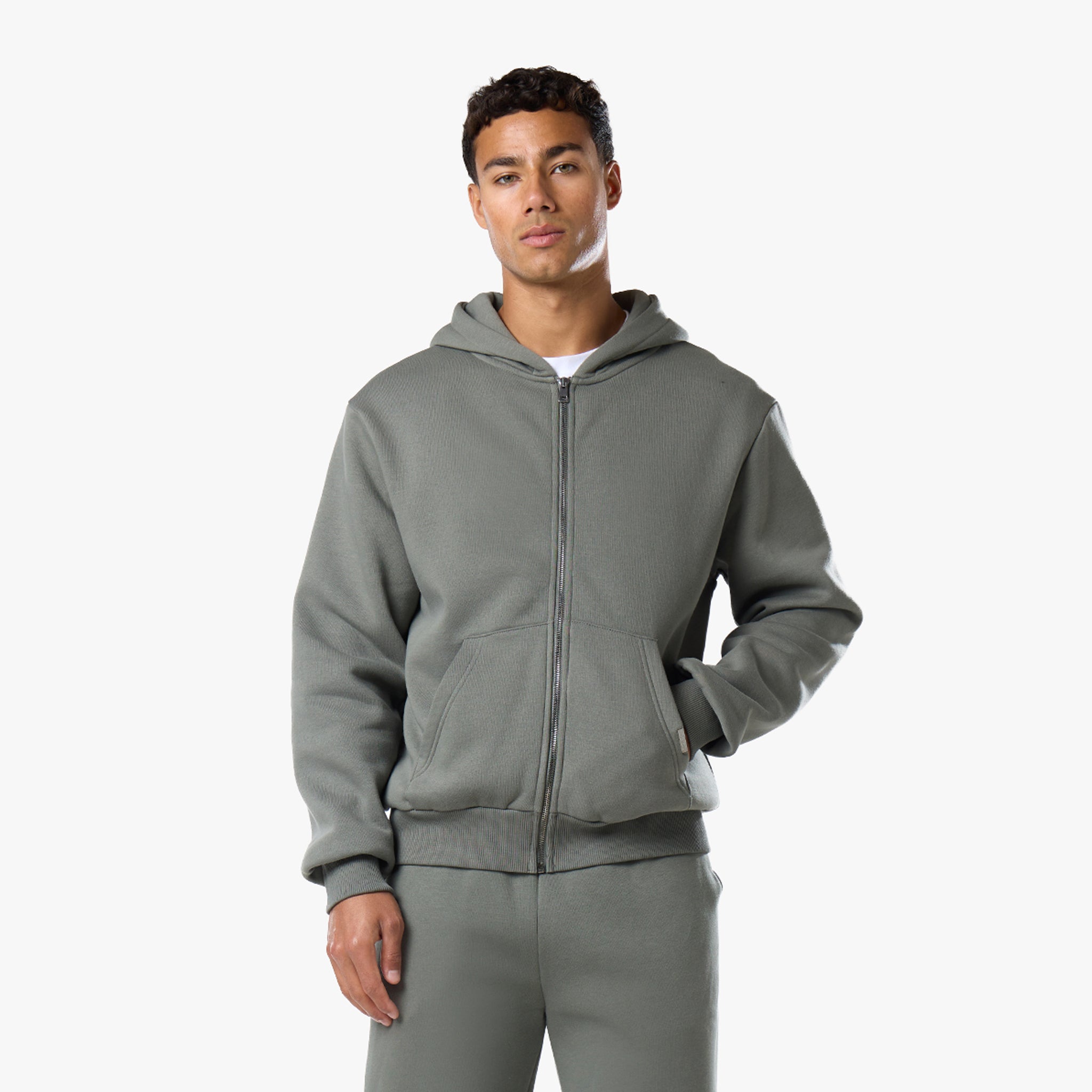 SALE中！Lon TONE ZIP HOODIE/KHAKI Relaxed Full Zip Hoodie | Khaki – Closure London
