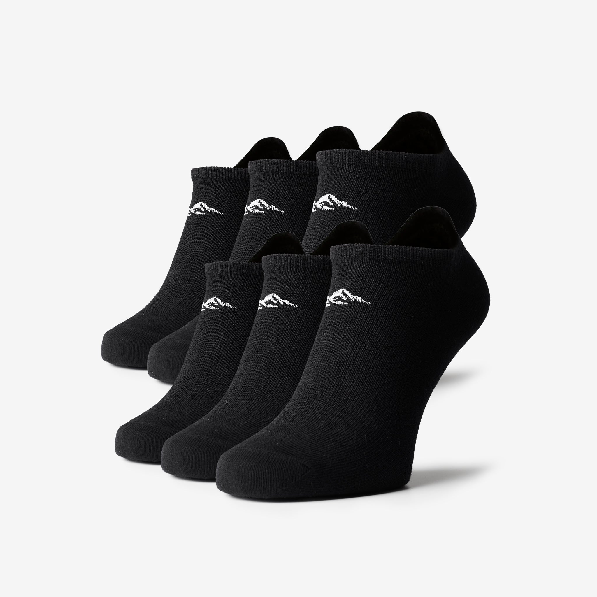 6-Pack No Show Sport Socks | Black