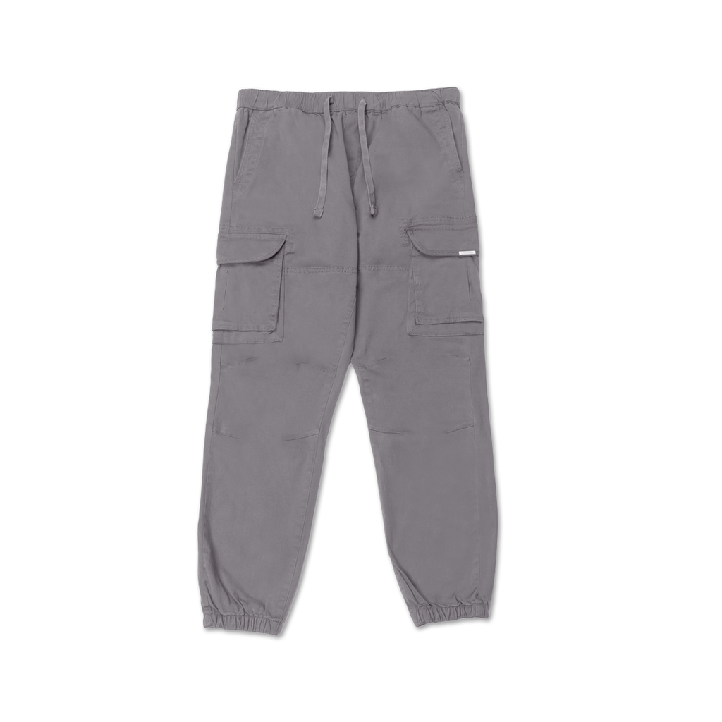 classic men's utility trousers with elasticated and adustable waist and cuffed bottoms