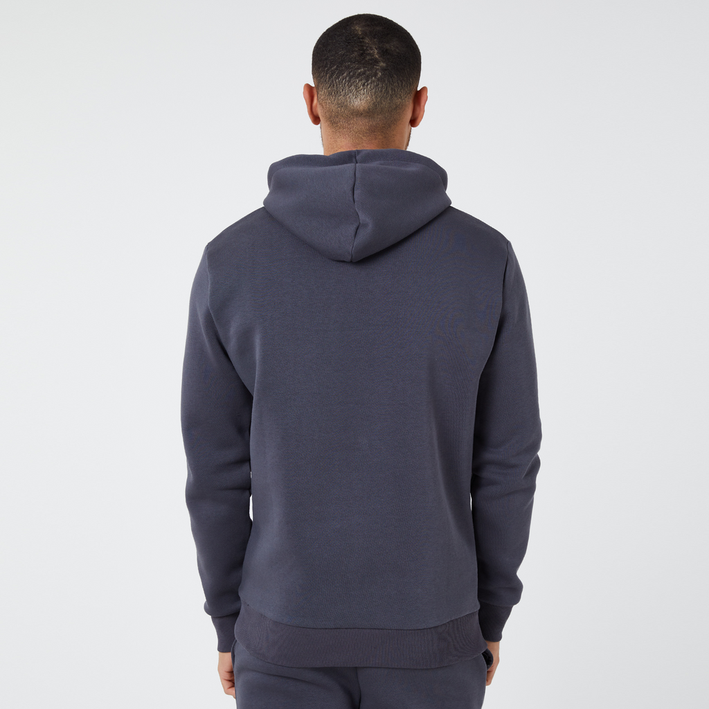 Back of men's cheap hoodie in charcoal 