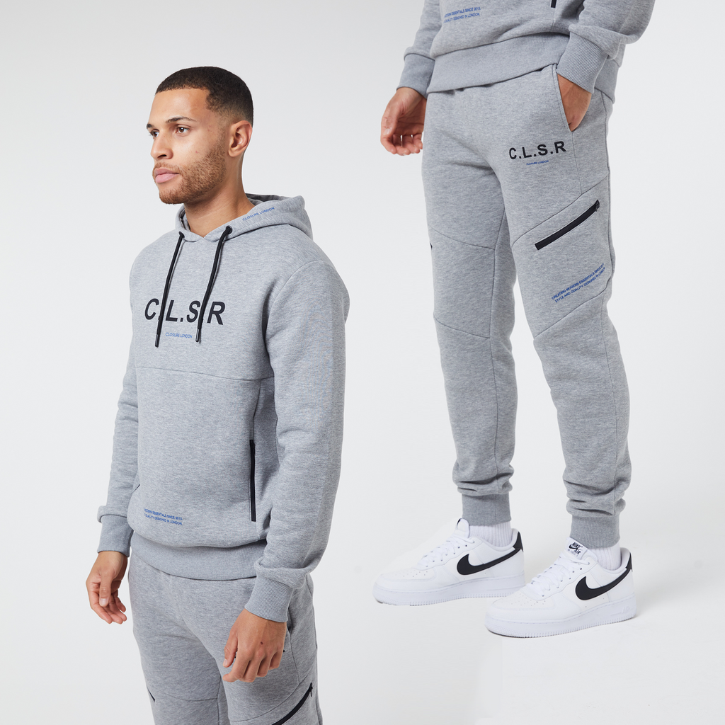 Signature Closure branded tracksuit in grey marl