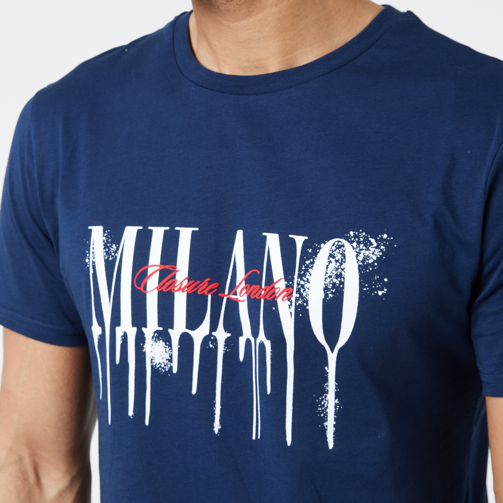Milano Drip T-Shirt | Navy – Closure London