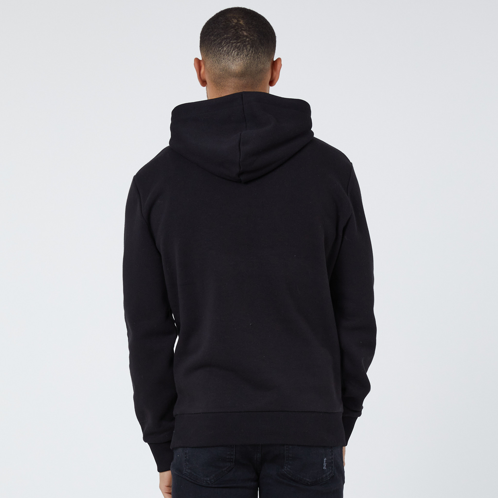 Back of black men's milano hoodie 