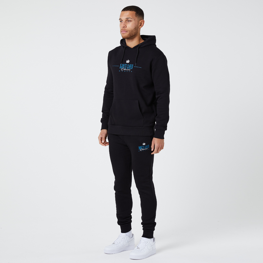 Black and blue mens full tracksuit